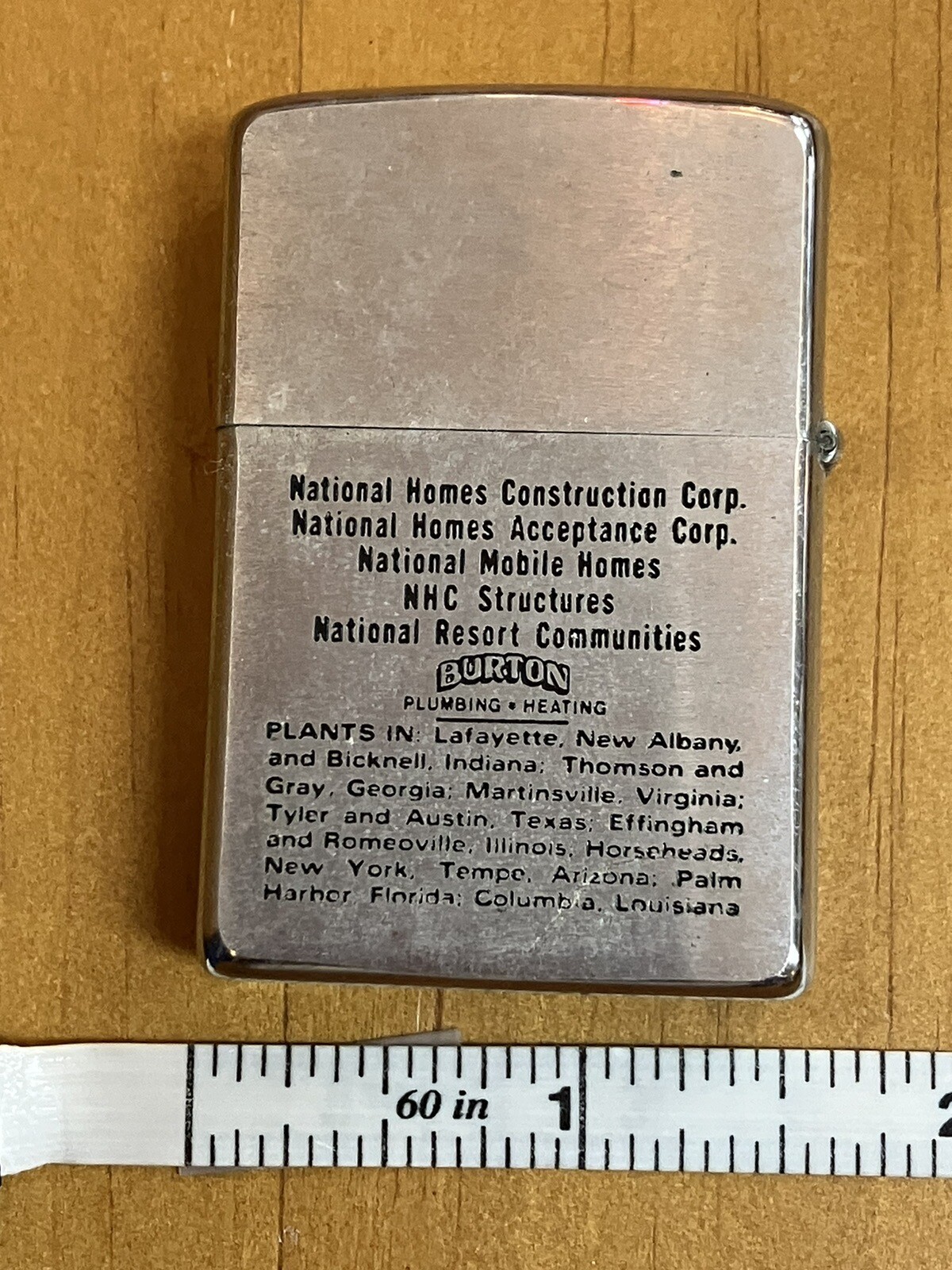 Zippo Lighter National Homes 1971 400,000th Silver Tone In Box