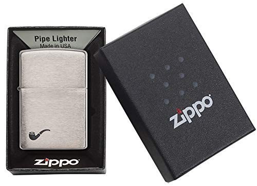 Brushed Chrome Black Pipe Lighter for Unisex Adults – Perfect for Smoking & Gift