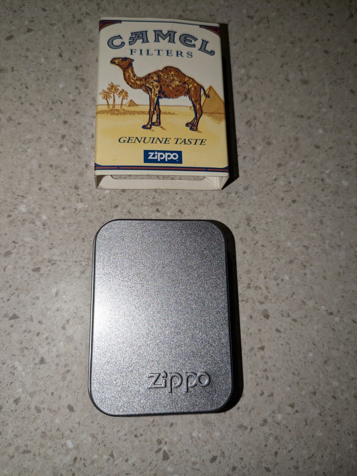 Vintage Camel Joe Brass Medallion On Textured Black Zippo Tuxedo Joe New In Box
