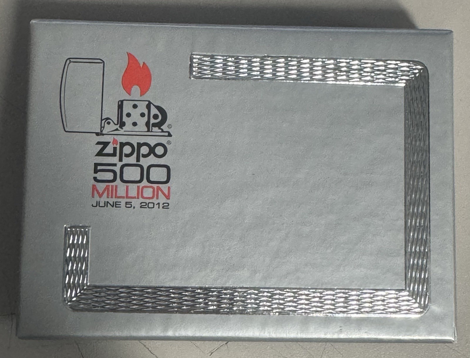 ZIPPO 2012 500 MILLION LIMITED EDITION BRUSHED CHROME LIGHTER SEALED IN BOX #537