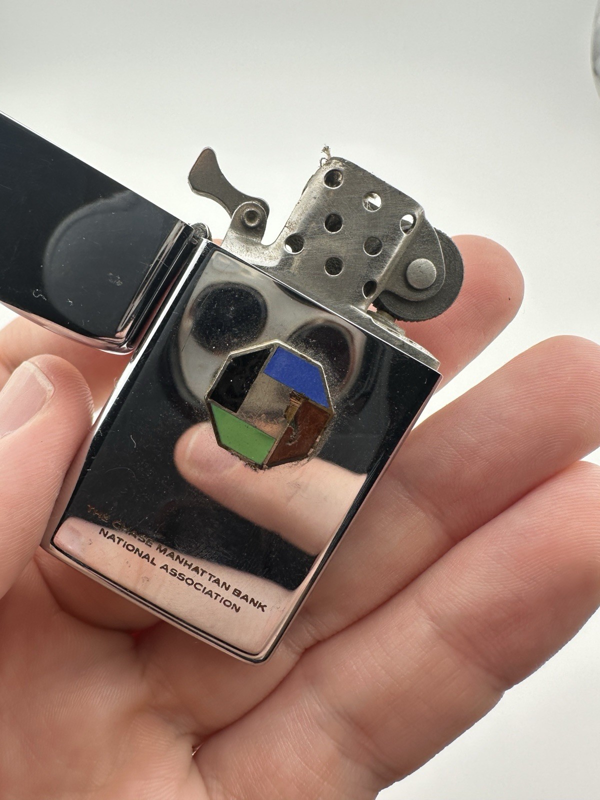 Vintage Slim Zippo Lighter 1966 Advertising The Chase Manhattan Bank, N.A.