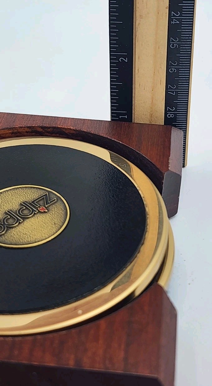 Zippo wine coaster with logo wooden case included Made In The USA