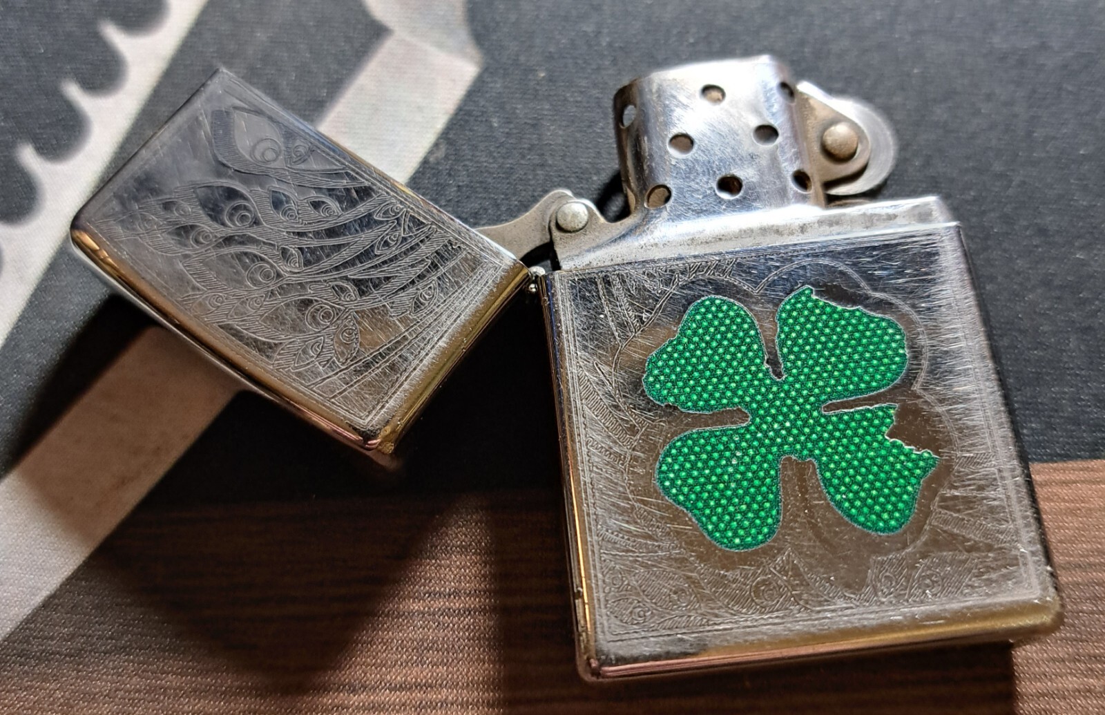 Zippo Lighter Polished Four Leaf Clover -Must Have 2015