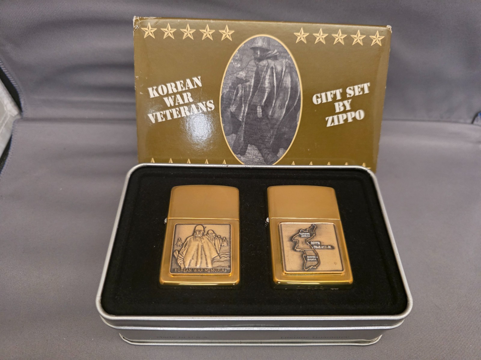 Zippo lighter 1996 KW-2 Korean War 2- Pack, Gift Set- NIB