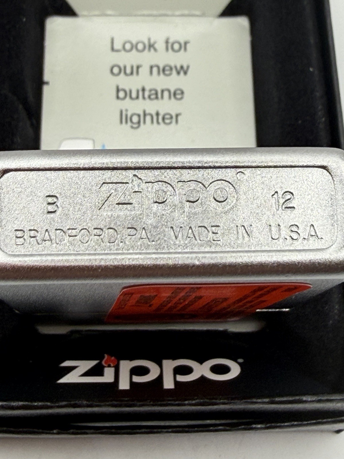 Vintage 2012 Herringbone Chrome Zippo Lighter New B5