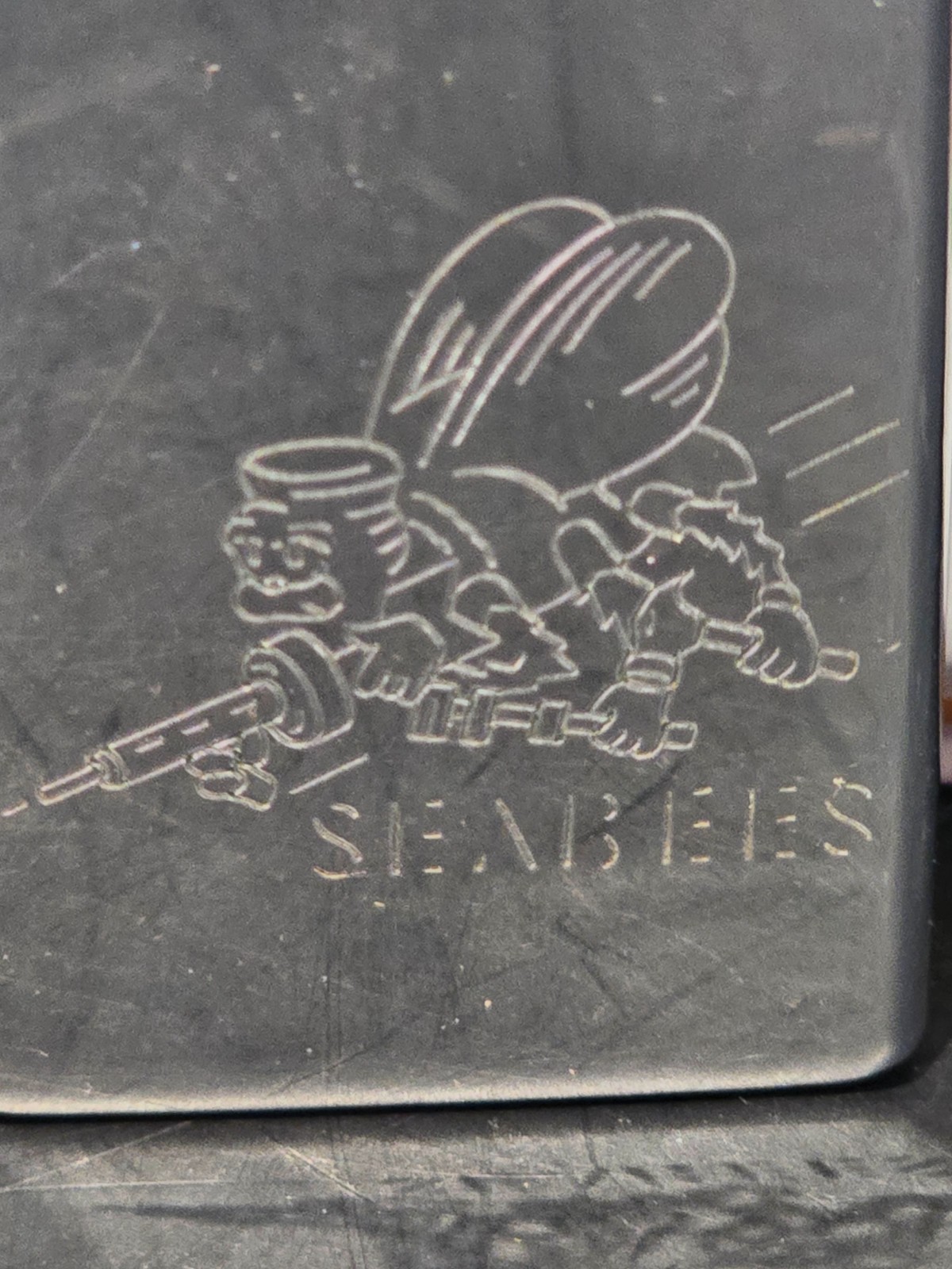 ZIPPO 1966 SEABEES VINTAGE MILITARY US NAVY COLLECTIBLE AWARD SLIM FREE SHIPPING
