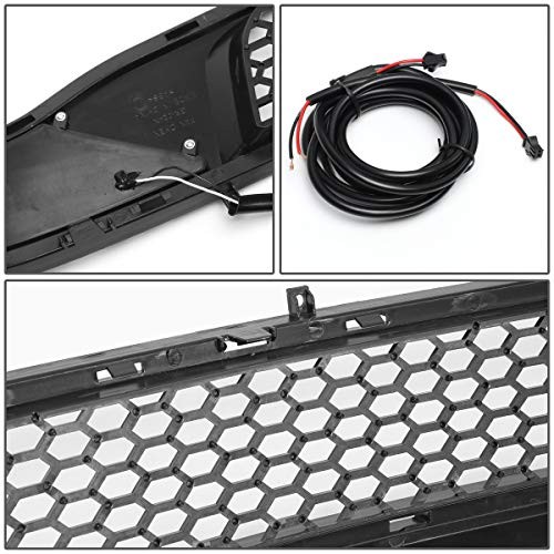 Honeycomb Mesh Front Bumper Lower Grille w/LED DRL Bar Compatible Mesh LED