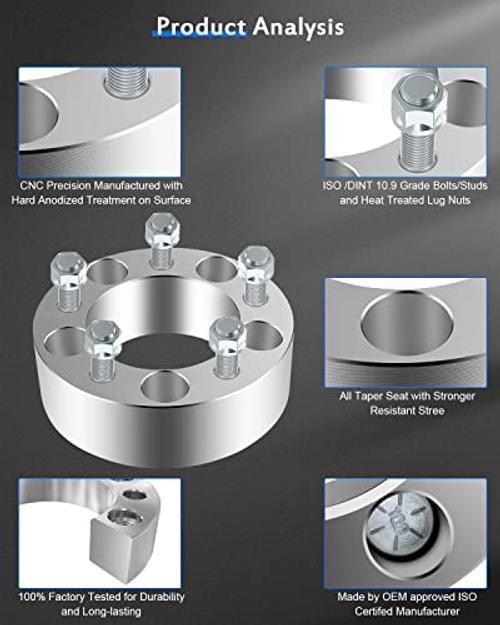 2PCS 5 Lug 5×114.3mm 2inch Wheel Spacers 5×4.5 to 5×4.5 fits for 2002-2012