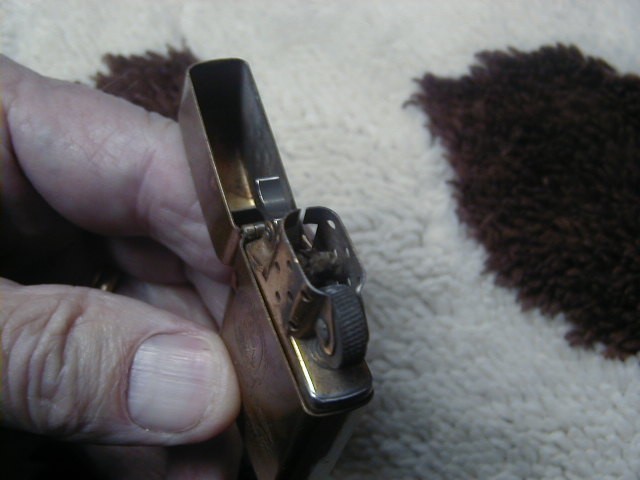 1990 SLIM SOLID BRASS MILITARY ZIPPO USS SHENANDOAH AD 44 USED AS IS WEAR STAINS