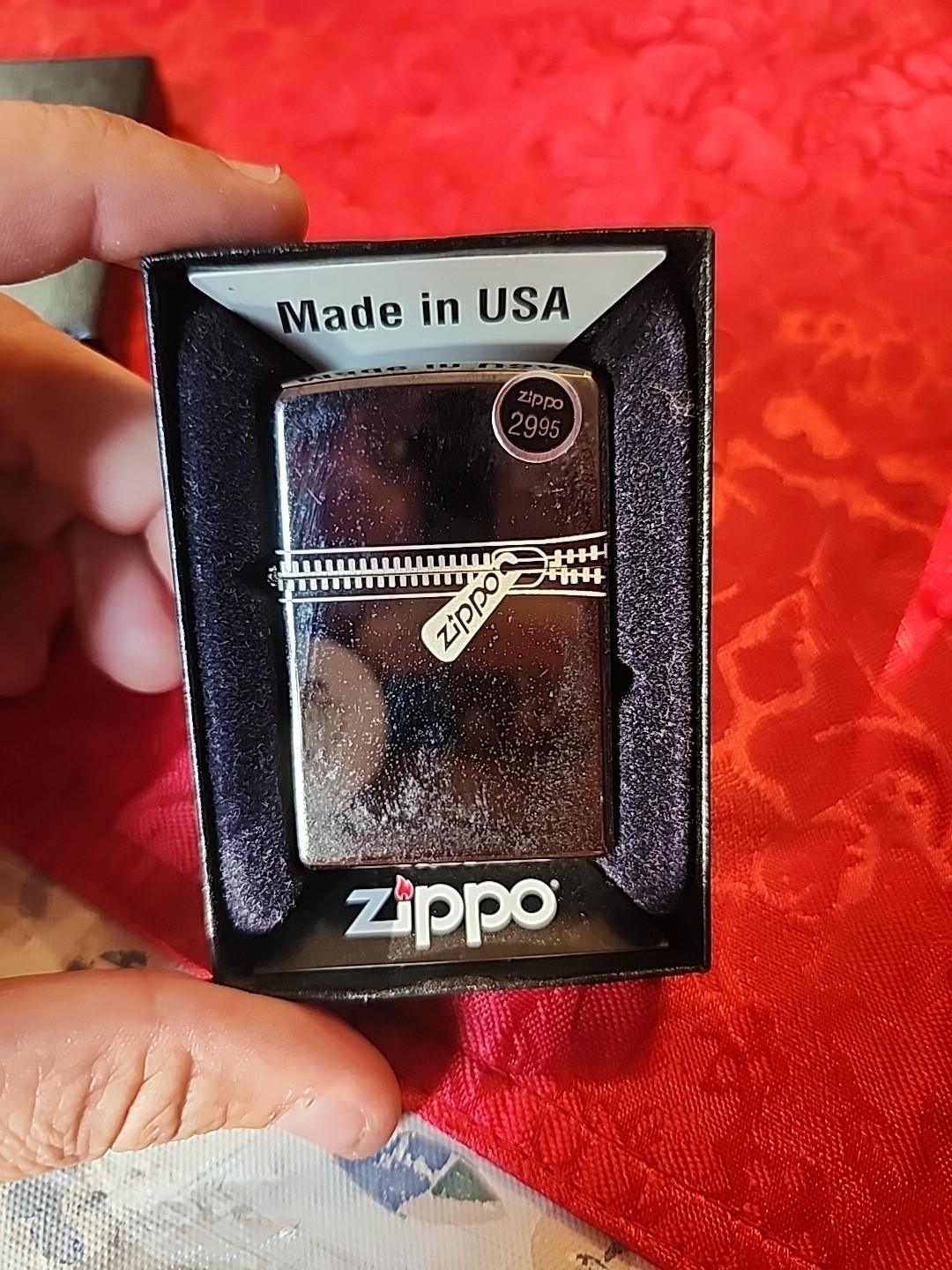 ZIPPO 2012 ZIPPED ZIPPER MIDNIGHT CHROME LIGHTER SEALED IN BOX 910S