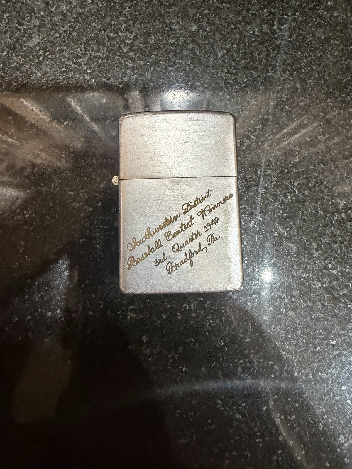 Zippo Vintage 1949 Pat 2032695 Lighter With Matching Insert. 🇺🇸 Vintage USA