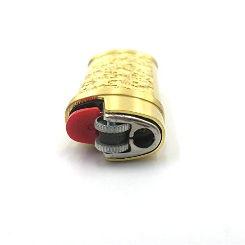 Gold Color Vintage Metal Lighter Case Cover Holder for Mini BIC Lighter J5
