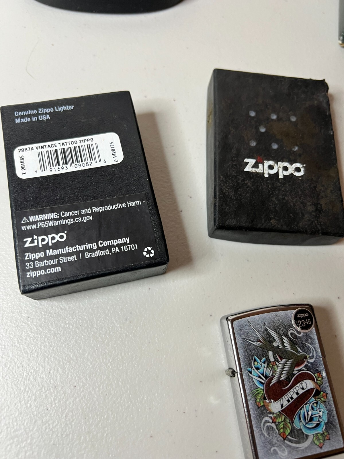 Zippo Classic Tattoo Design Heart Rose Swallow Etching Oil Lighter Regular Case
