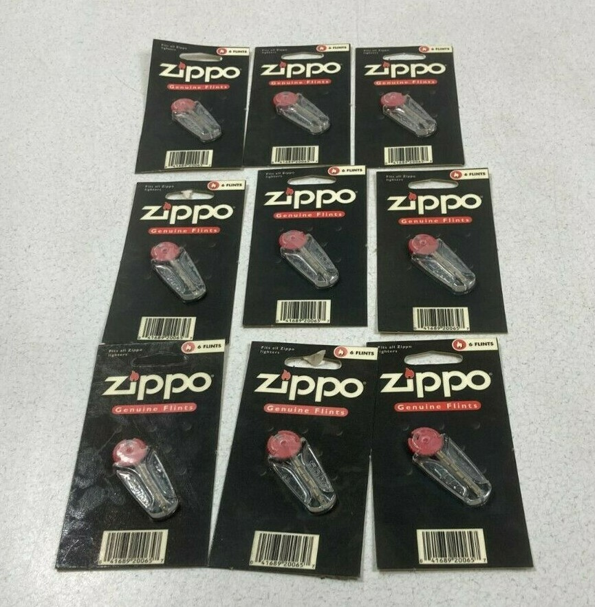 Zippo Flint Pack (6 Genuine Flints Per Pack) 9 Packs Total!