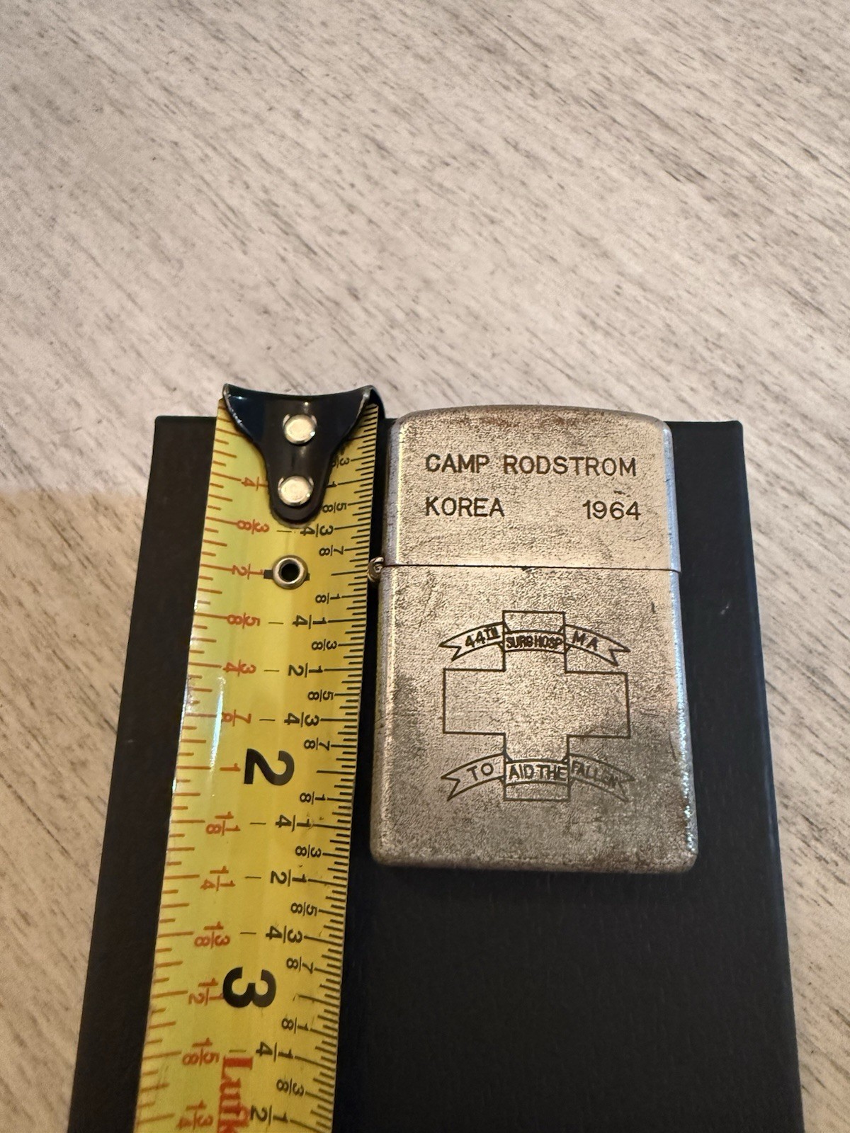 1964 Lighter Military Engraved Camp Rodstrom Korea 44 Surg Hosp-Zippo Like-Japan