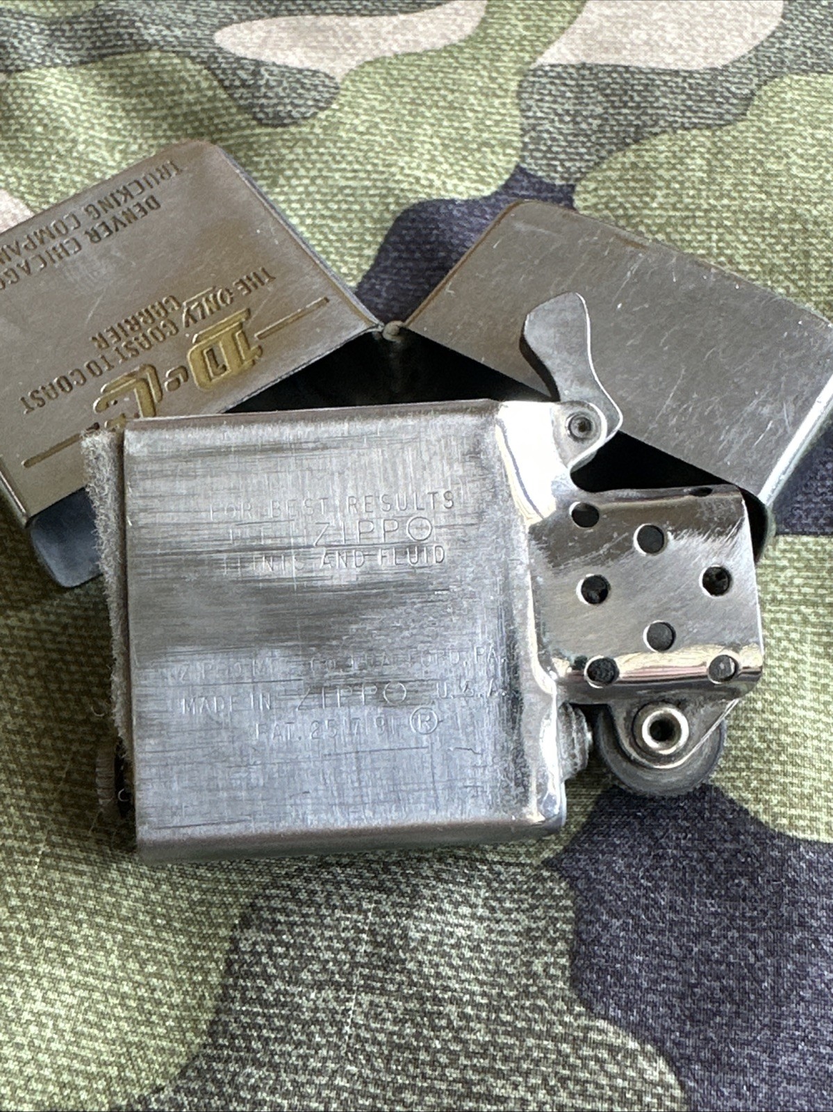 1958 Vintage Zippo Lighter – D•C Trucking – Denver Chicago Trucking Company Inc