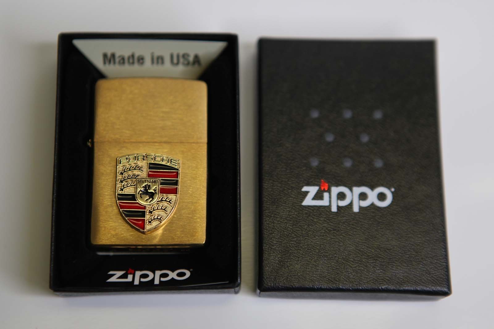 Classic Porsche OEM Zippo Butane Lighter Refillable NEW IN BOX C4