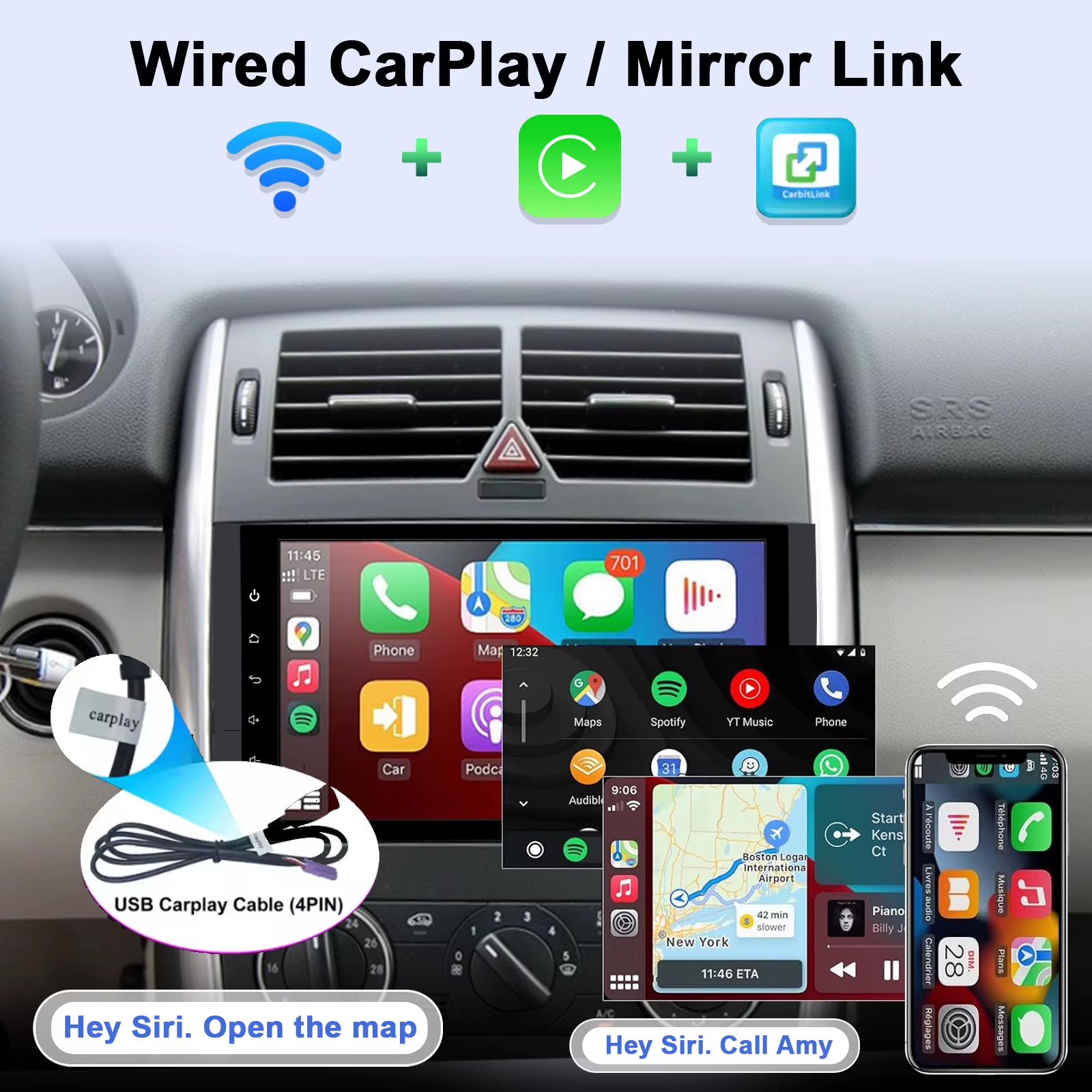 9’Android Car Radio for Benz W169 W245 B16 B170 B180 B200 W639 Vito Viano W906 M