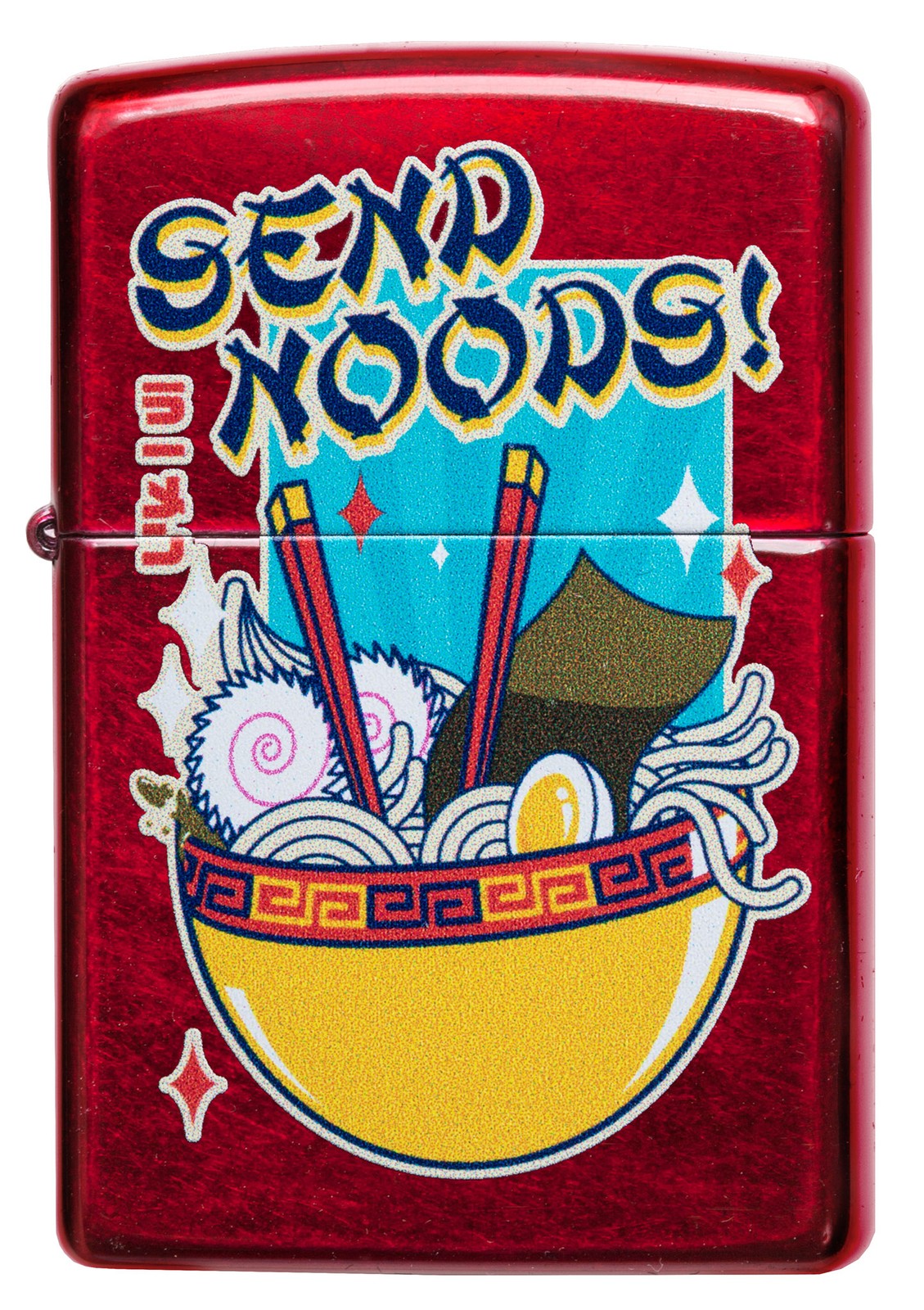 Zippo Noodle Design Translucent Candy Apple Red Windproof Pocket Lighter, 210…