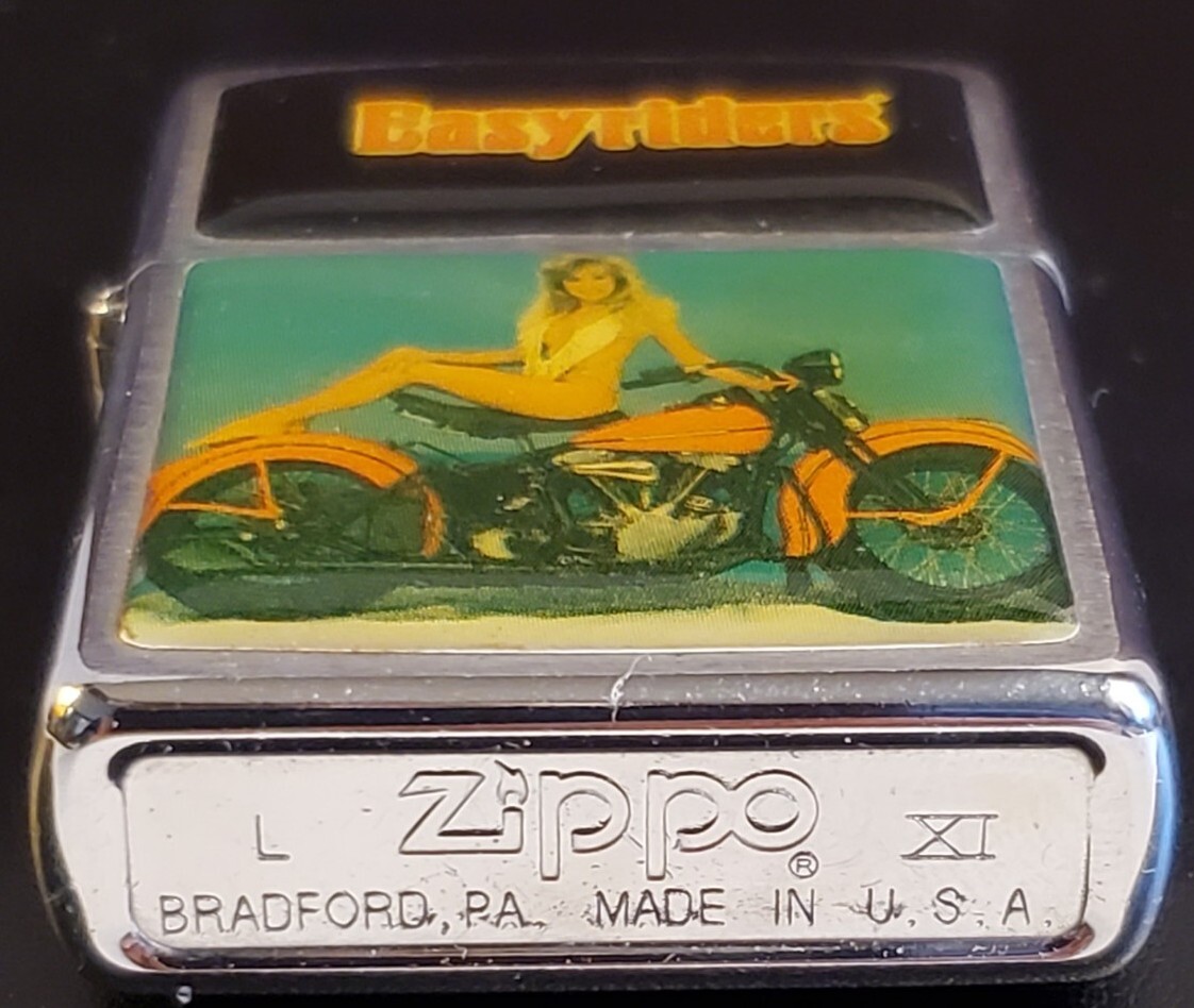 ZIPPO LIGHTER MOTORCYCLE EASYRIDERS, HARLEY, INDIAN, LEATHER / VINYL