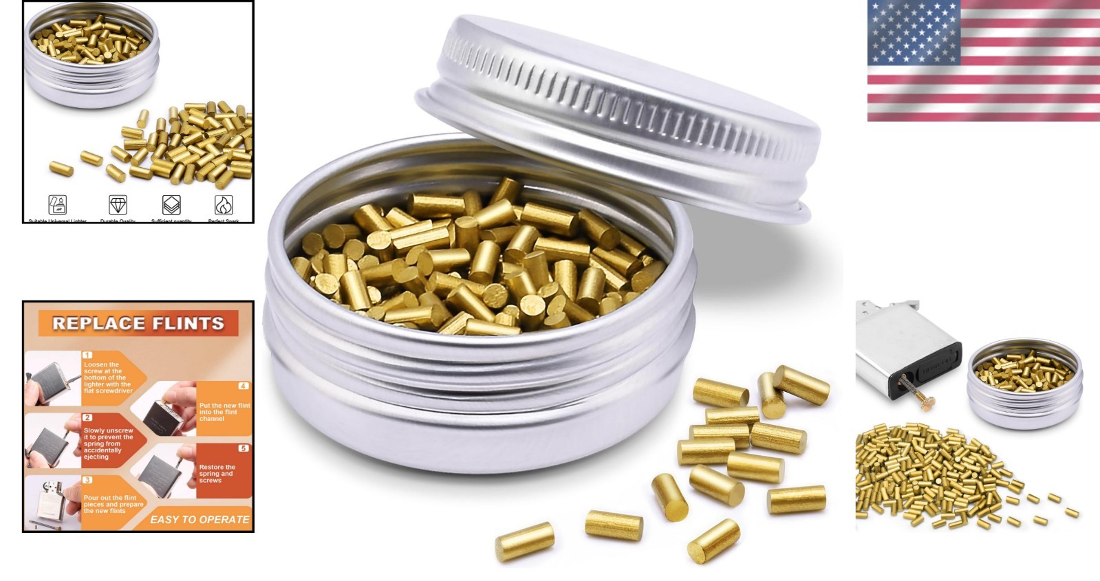 200 Pcs Universal Lighter Replacement Flint Refills Compatible with Most Lighter