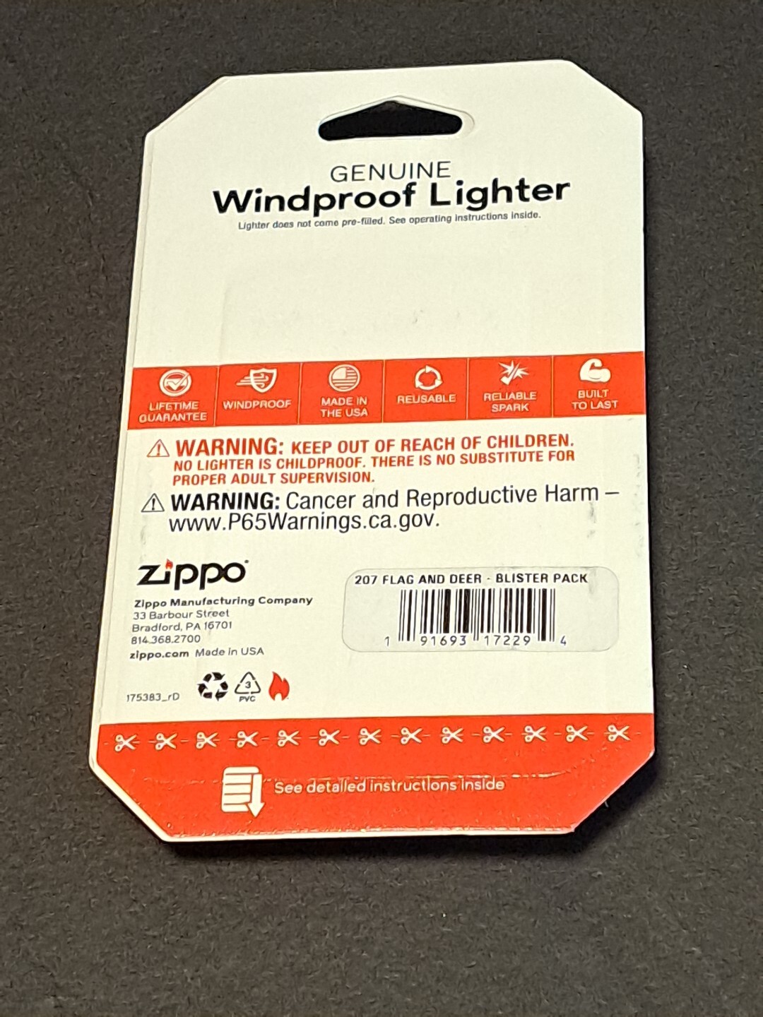 New Zippo 207 US flag ducks and deer Blister windproof lighter, Made In USA 2023
