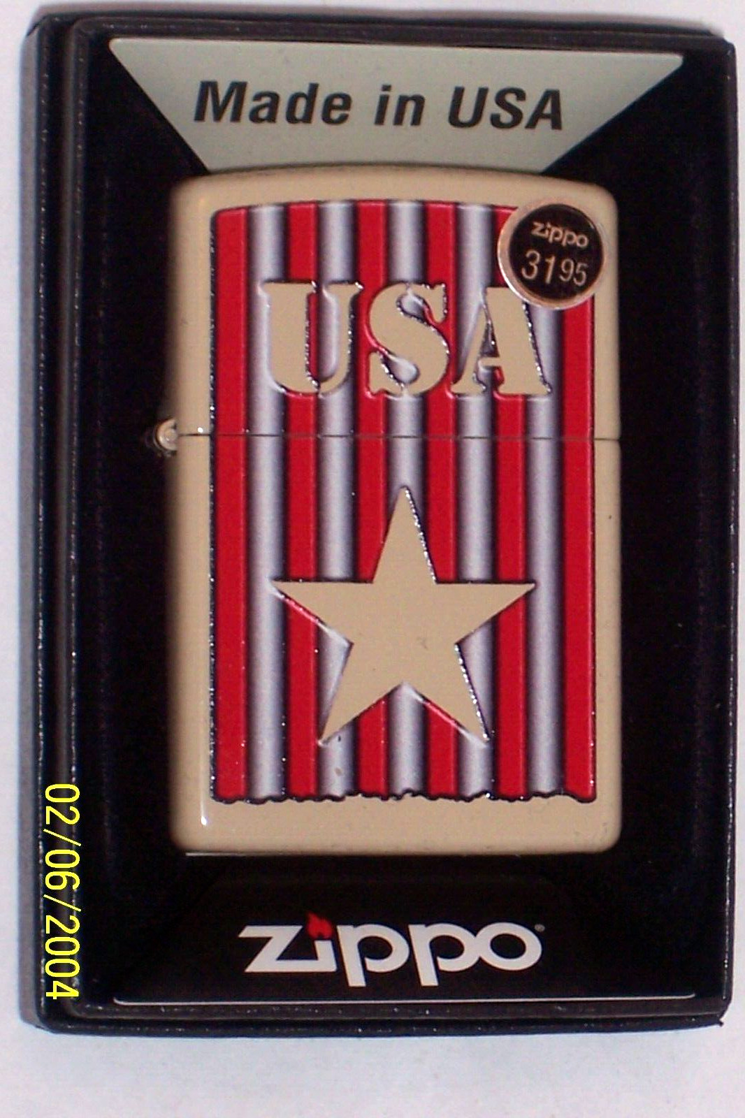 New Windproof US ZIPPO Oil Lighter 48204 American USA Star Flat Sand Color Case