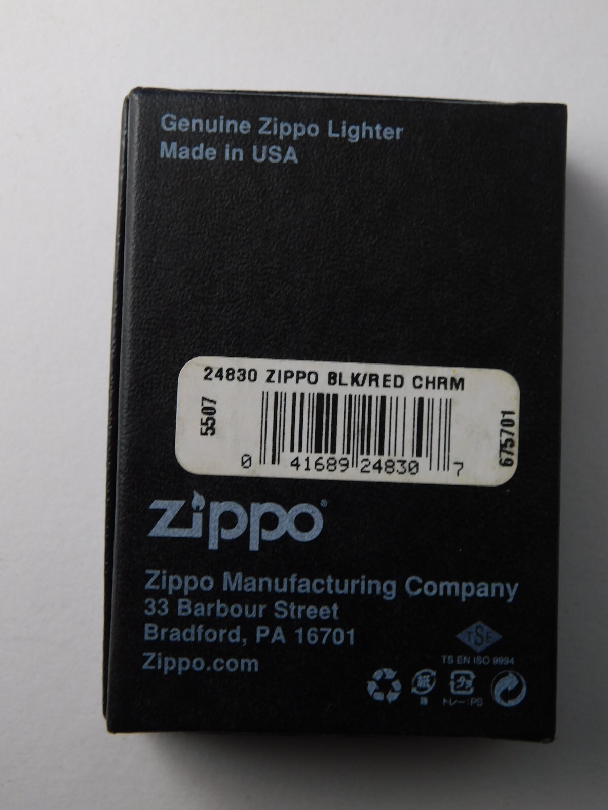 ZIPPO LIGHTER THICK EMBLEM BLACK RED CHROME CLASSIC FLAME LOGO 2011 NEW GIFT BOX