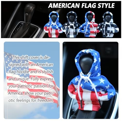 Car Gear Shift Cover with US Flag Design,Fashionable Gear Shift Colorful/L+R
