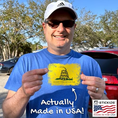 Dont Tread On Me Gadsden Flag Sticker – Distressed Patriotic 1776 American