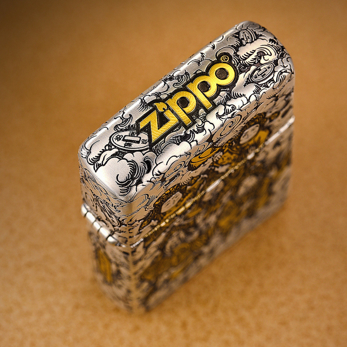 Zippo Armor Five-Way God of Wealth Lighter Smoked Silver Limited Edition