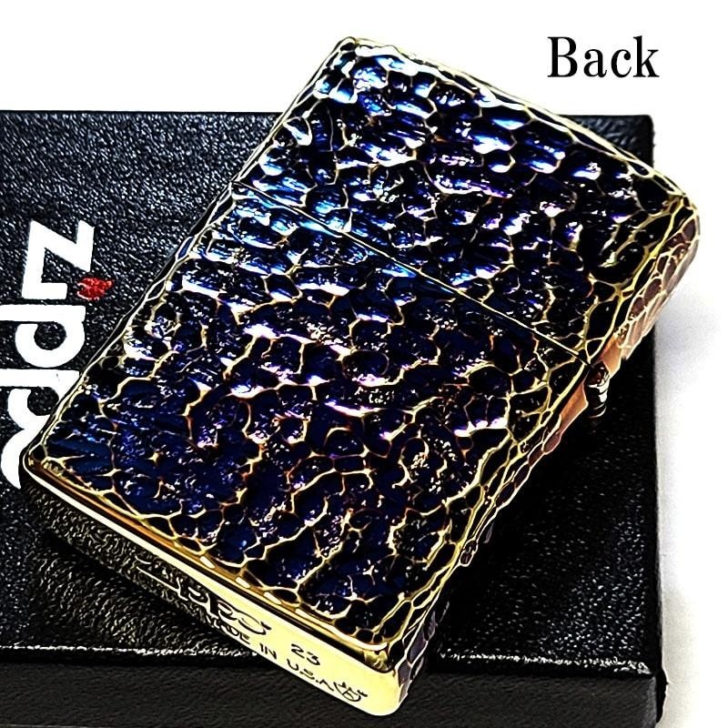 Zippo Armor Hammertone Metal 5 Sided Processing Aurora Gold Lighter Japan