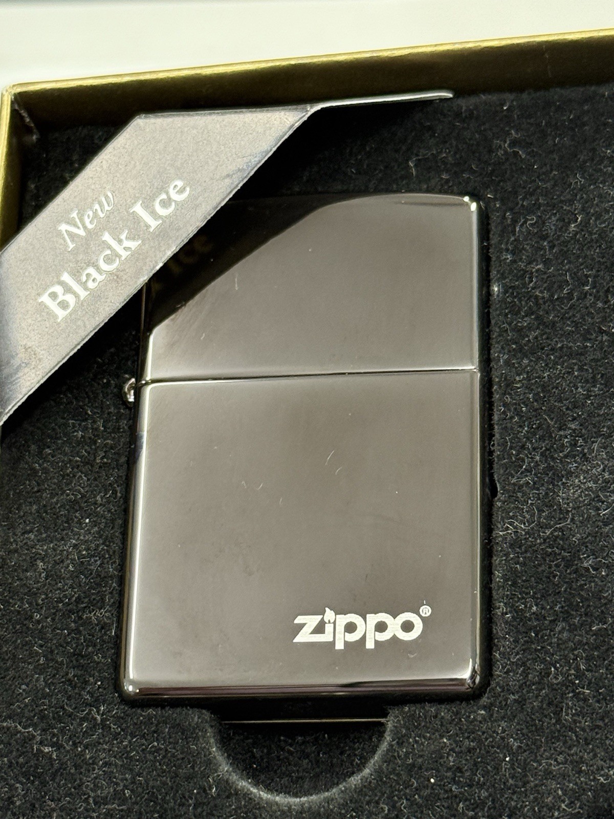 ZIPPO 2001 BLACK ICE LIGHTER UNFIRED W/ CASE XX BONE PEANUT KNIFE SET N BOX #275
