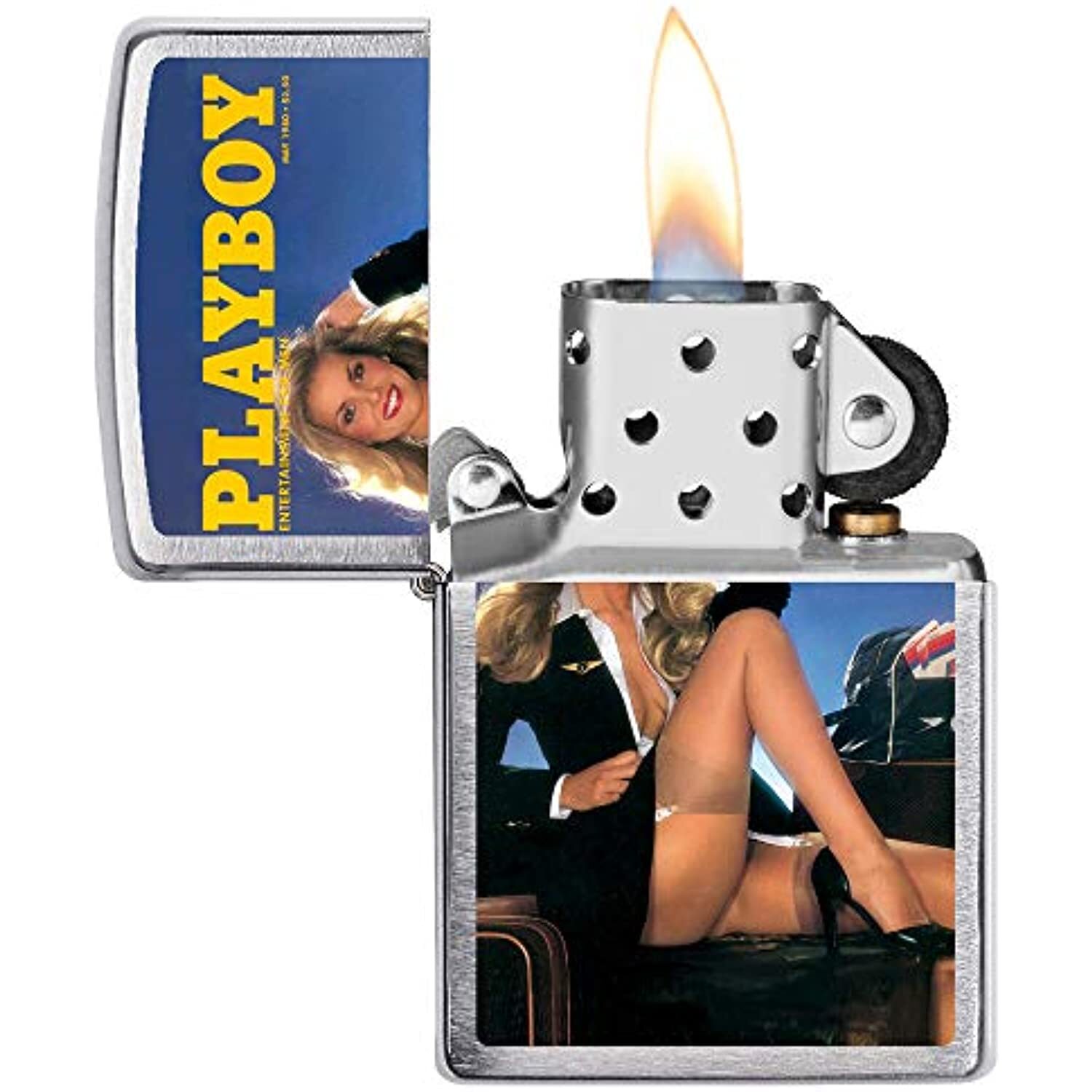 Zippo Playboy May 1980 Cover Satin Chrome Windproof Lighter NEW RARE