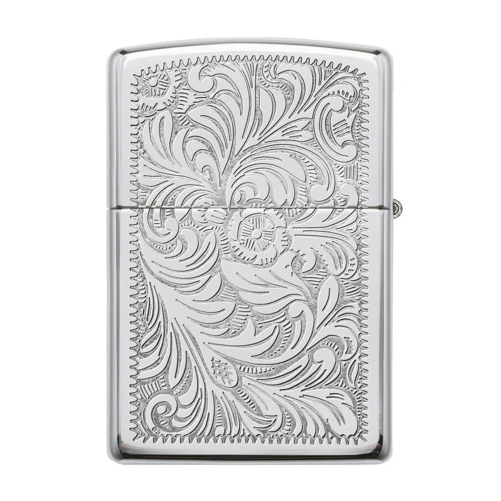 Zippo 352, Venetian Design, 2-Sided Design, High Polish Chrome Lighter