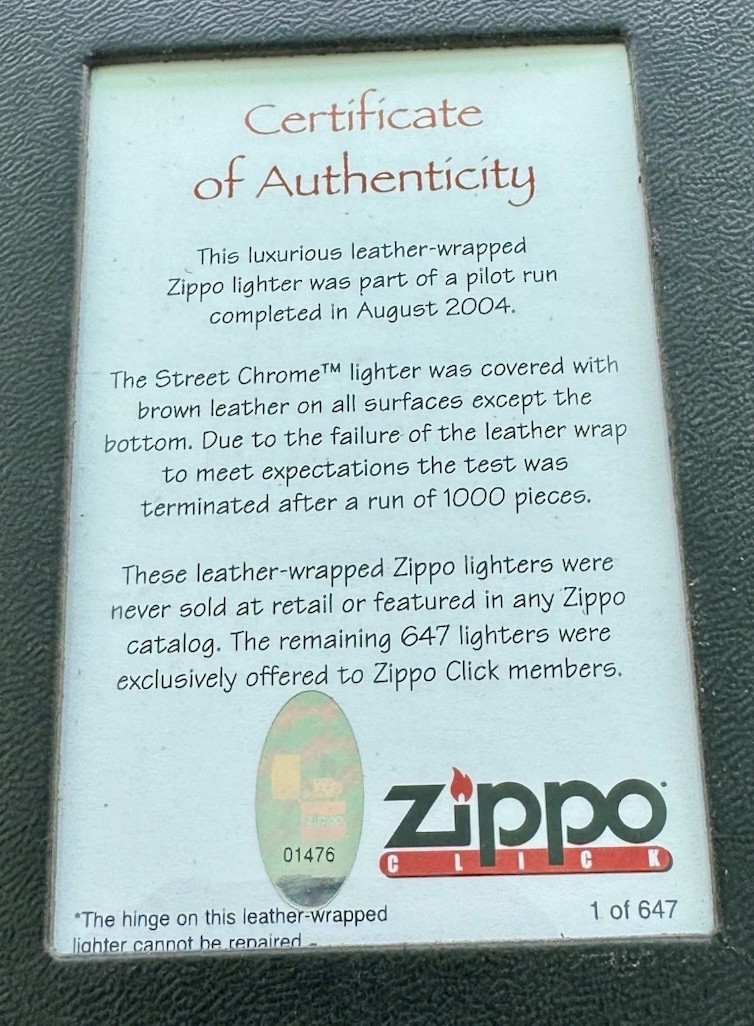 Zippo Click Club Prototype Limited 1 Of 647 Mint In Box Free Shipping