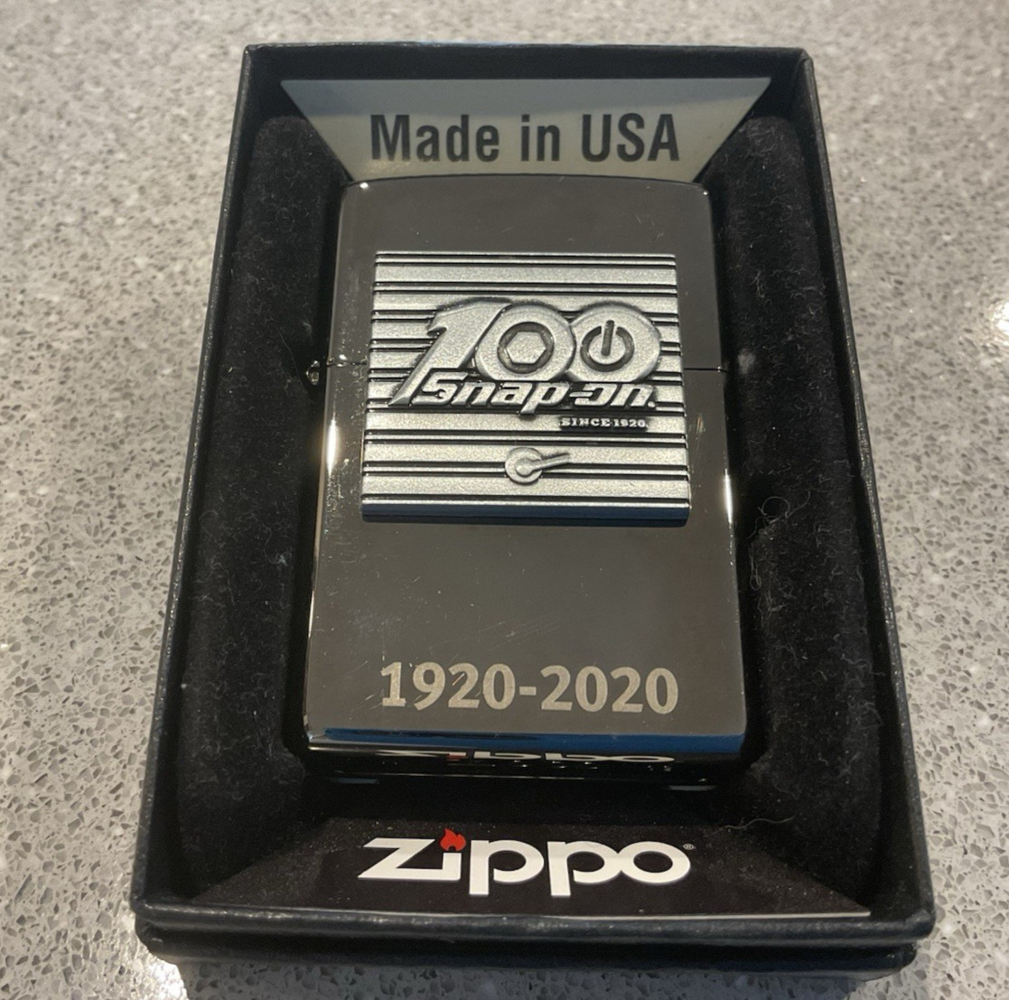 Brand New 2019 ZIPPO Lighter SNAP ON ANNIVERSARY 100 Years (1920-2020) Black Ice