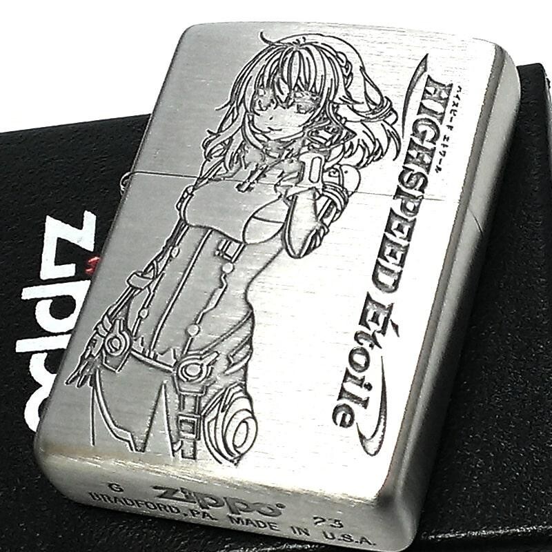 Zippo HIGHSPEED Etoile Rindo Rin Car Silver 2 Sided Etching Lighter Japan