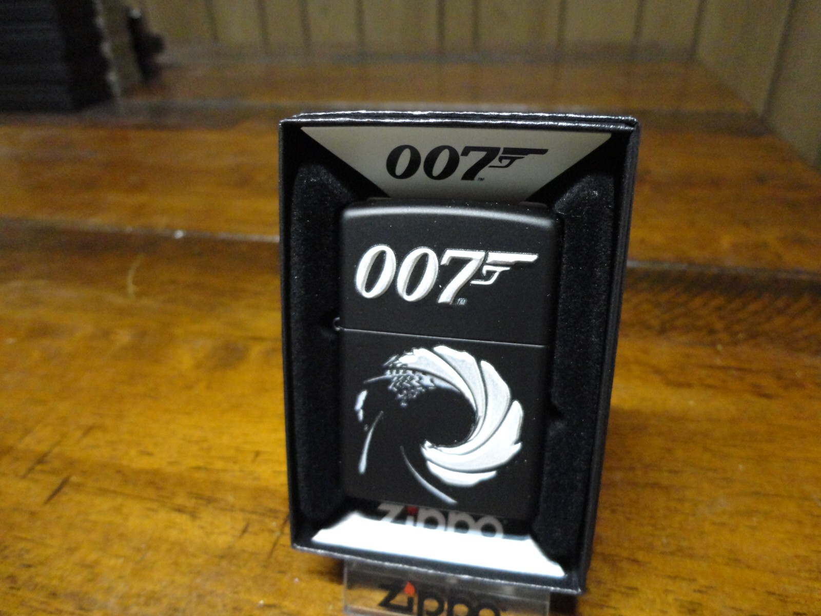 JAMES BOND 007 TORNADO 3-D PRINTED RAISED LOGO BLACK MATTE ZIPPO LIGHTER MINT