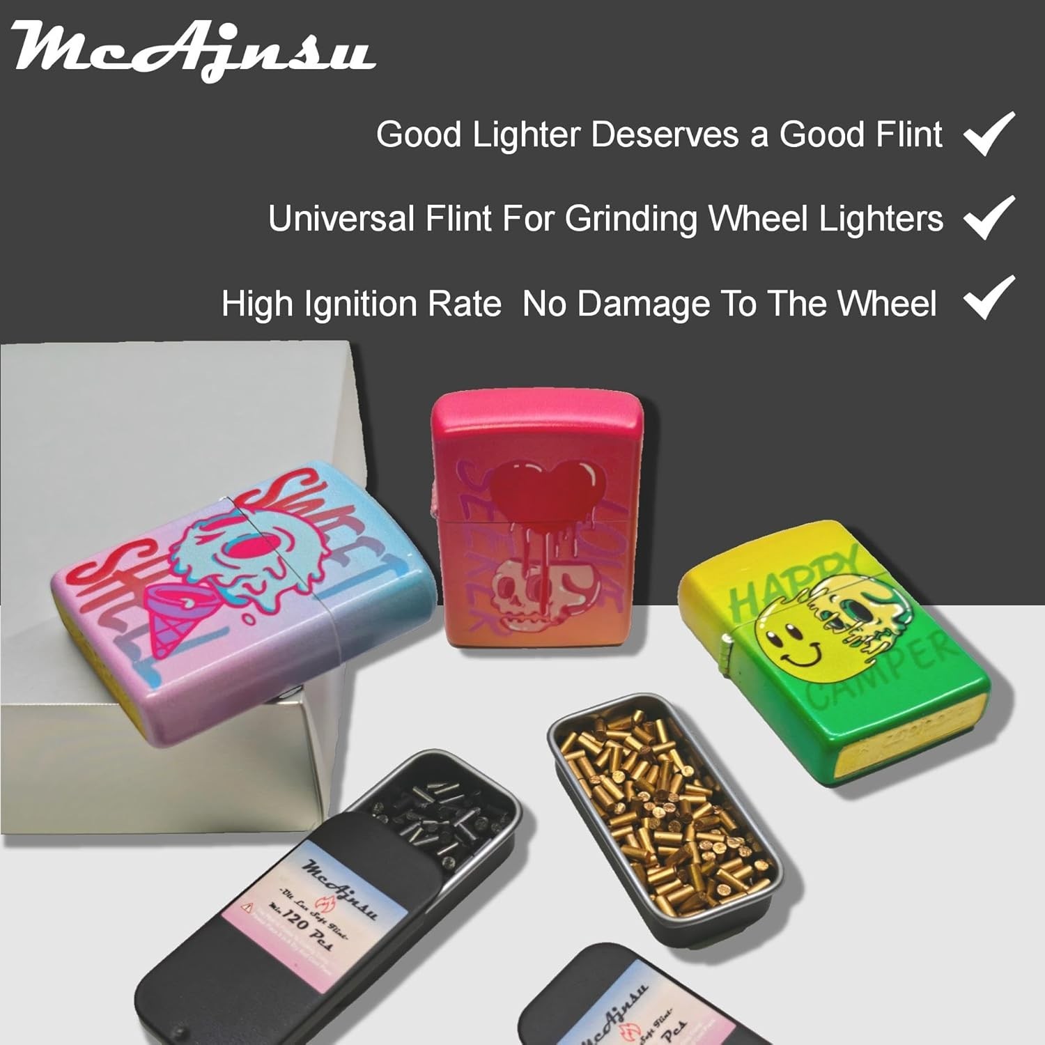 120Pcs Lighter Flints | Universal Refills for Zippo, Clipper & Most Lighters…