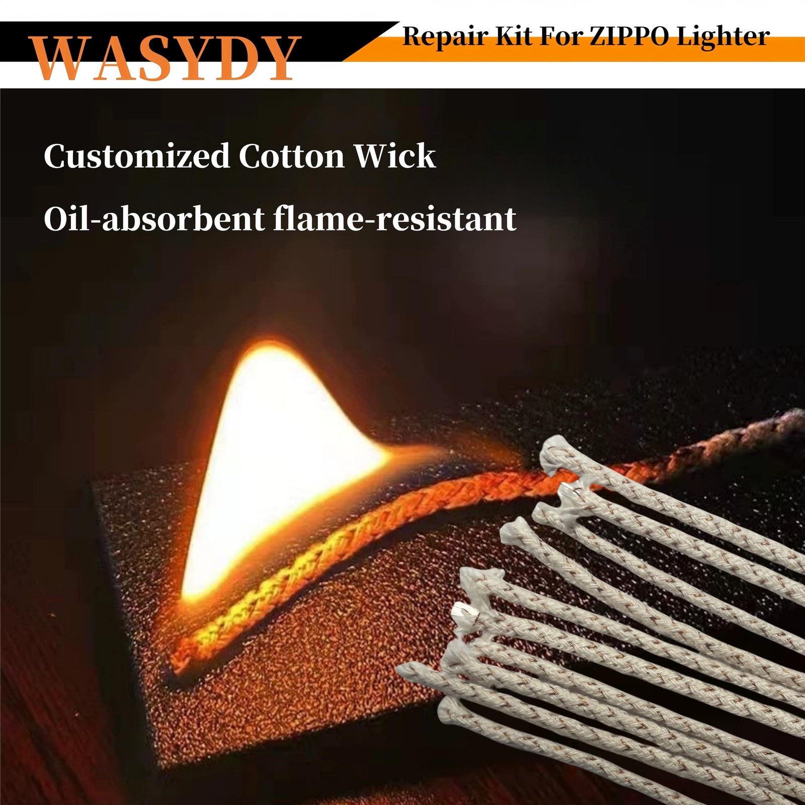 Lighter Repair Kit,Wick and Cotton Replacement Parts Compatible with White