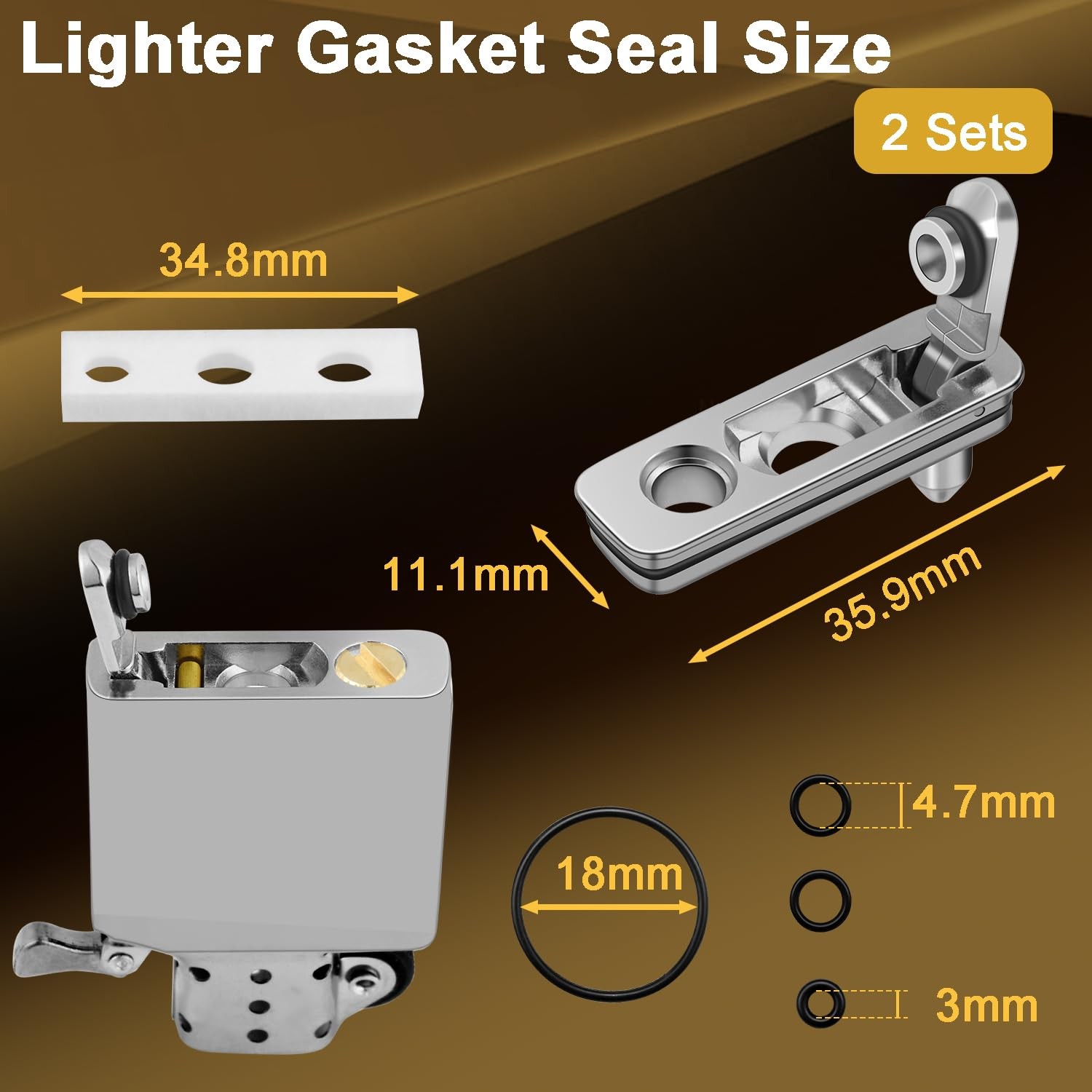2 Set Lighter Gasket Seal Metal Repair Insert Accessories Sliver 2pcs