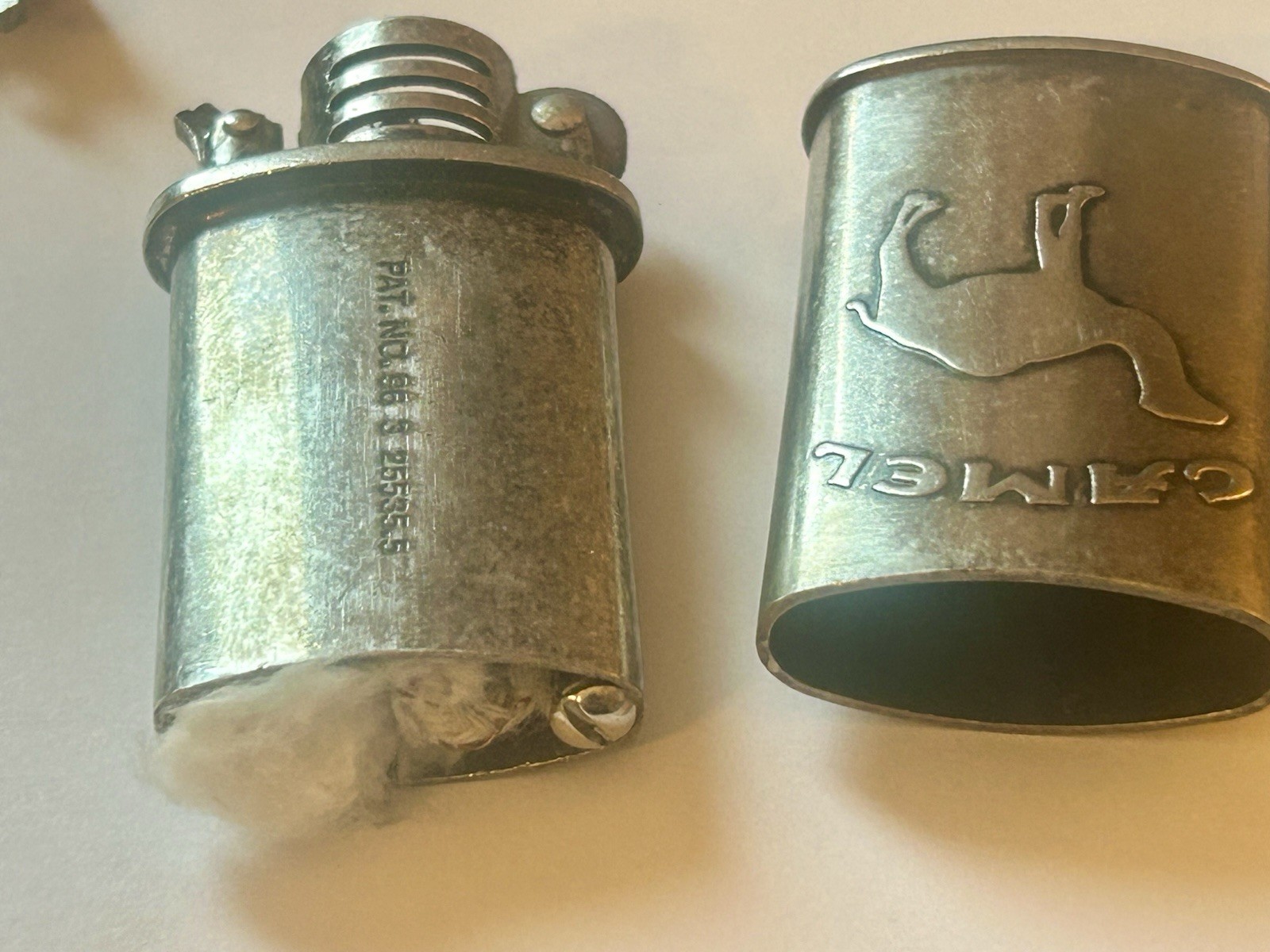 Two Vintage Camel Zippo Lighters For Repair Parts Silver Tone Copper Tone