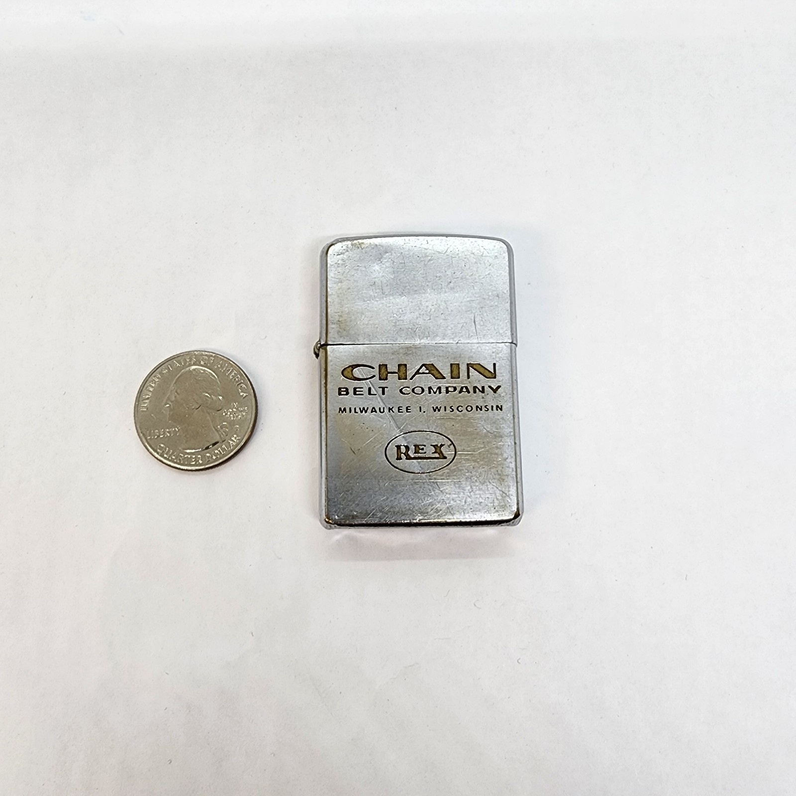 Vintage Chain Belt Company Milwaukee Wisconsin REX Zippo Lighter Rexnord