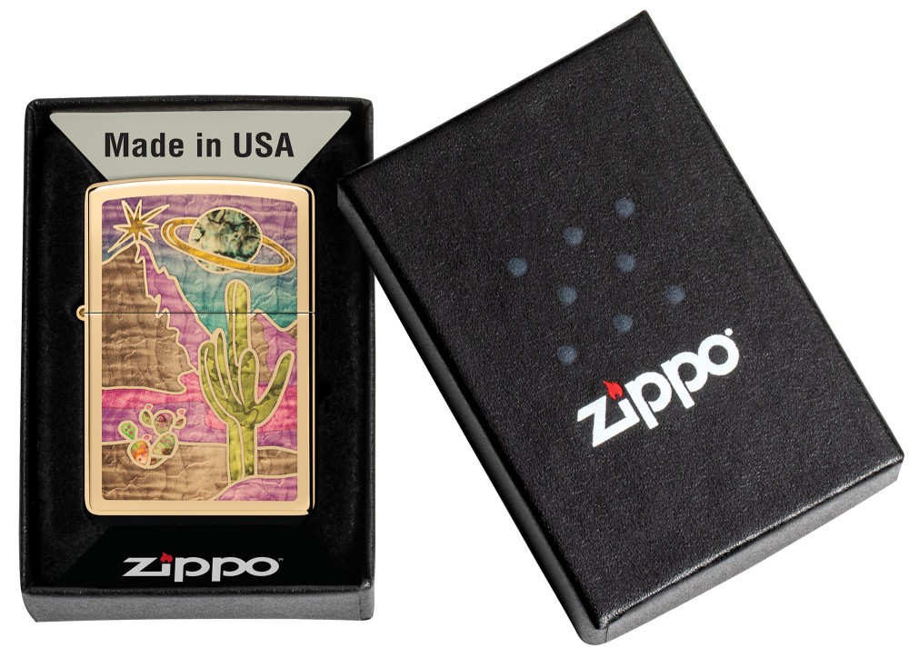 Zippo Desert Fusion Design High Polish Brass Windproof Pocket Lighter, 254B-1…