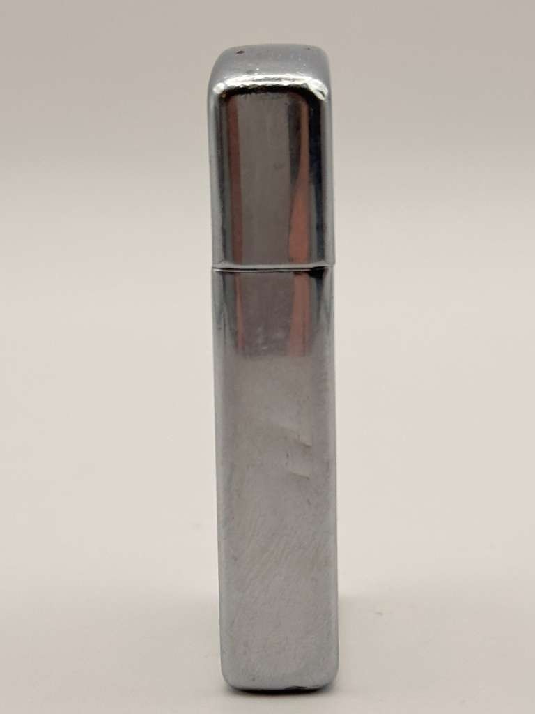 Vintage 1960 Zippo Slim Flat Bottom Chrome Lighter USA Petrol Untested Pat 25171