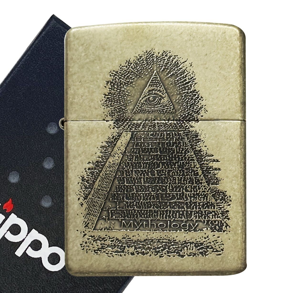 Zippo Pyramid Egypt Providence Gold Brass Regular Lighter Japan
