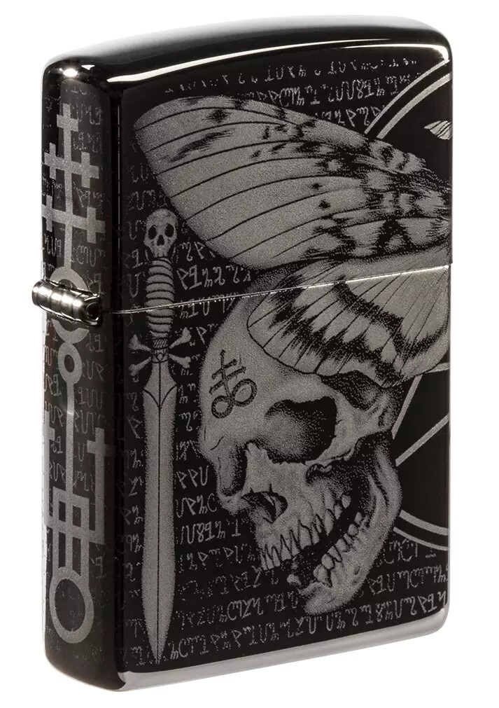 Zippo Hawkmoth Ebony Windproof Pocket Lighter, 24756-081192
