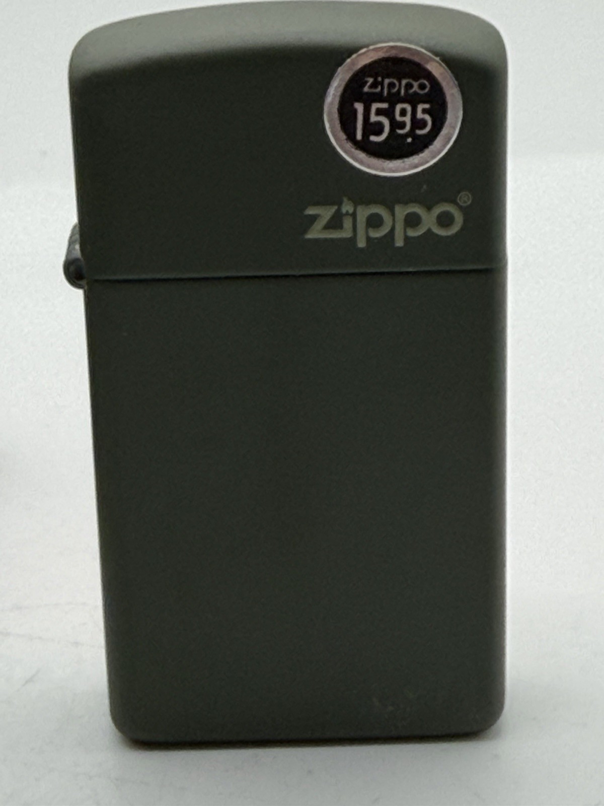 Vintage 1998 Zippo Logo Dark Green Matte Slim Zippo Lighter NEW B3