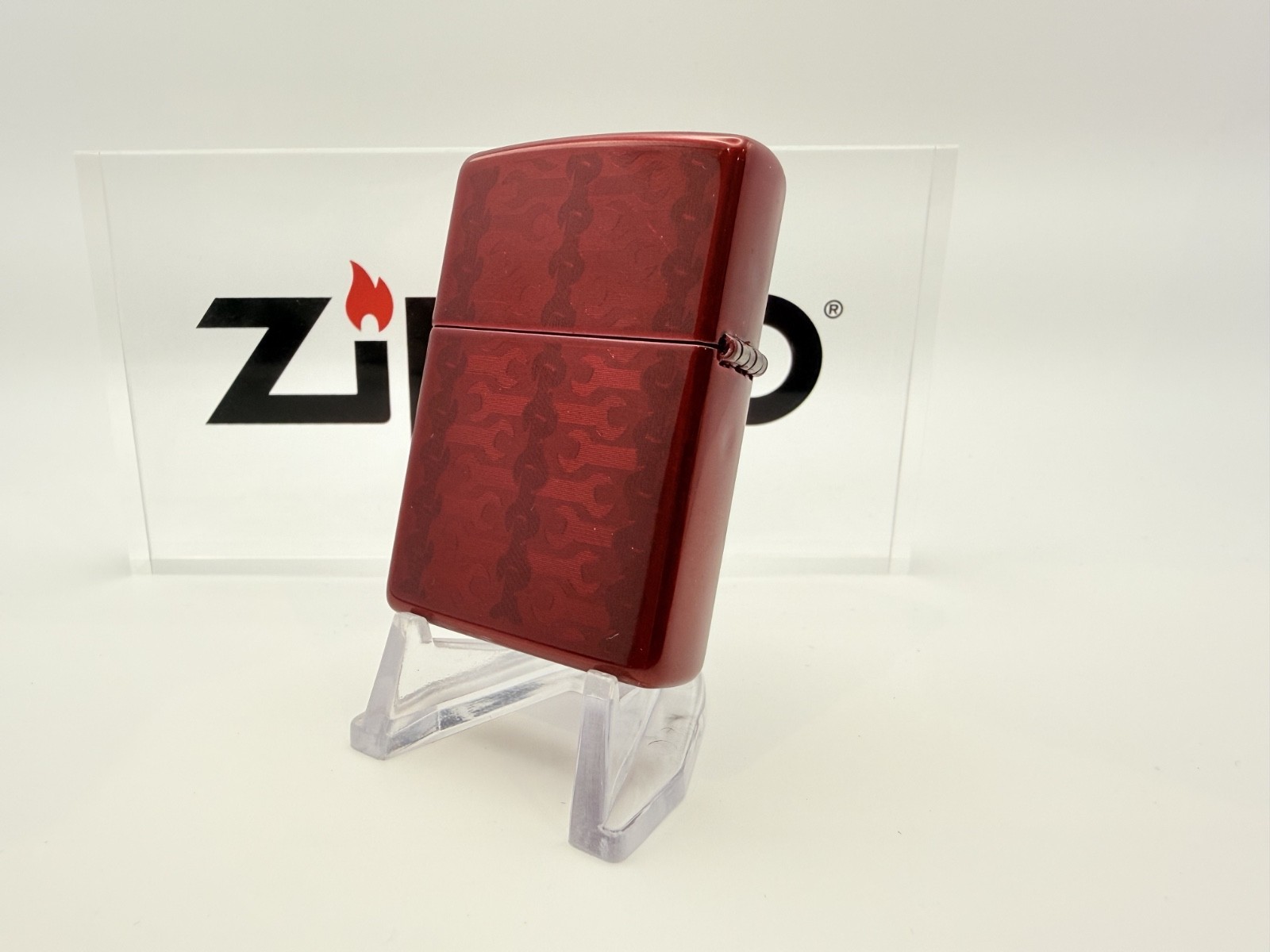 GENUINE ZIPPO LIGHTER RED SPANNER DESIGN SNAP ON COLLECTABLE BOXED & NEW